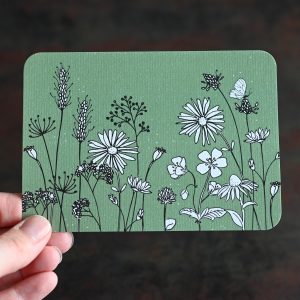 Groene bloemen ansichtkaart